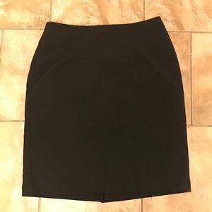 Black pencil skirt with split detail in back